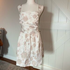Free People White and Pink Floral Midi Dress